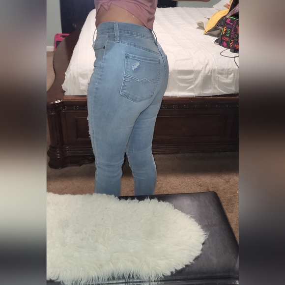 Nwt Mudd FLX stretch mid-rise vintage distressed skinny jeans SIZE 3 JUNIORS - Picture 3 of 10